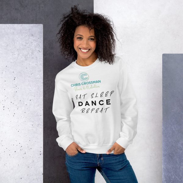 Unisex Sweatshirt Eat Sleep Dance Repeat White