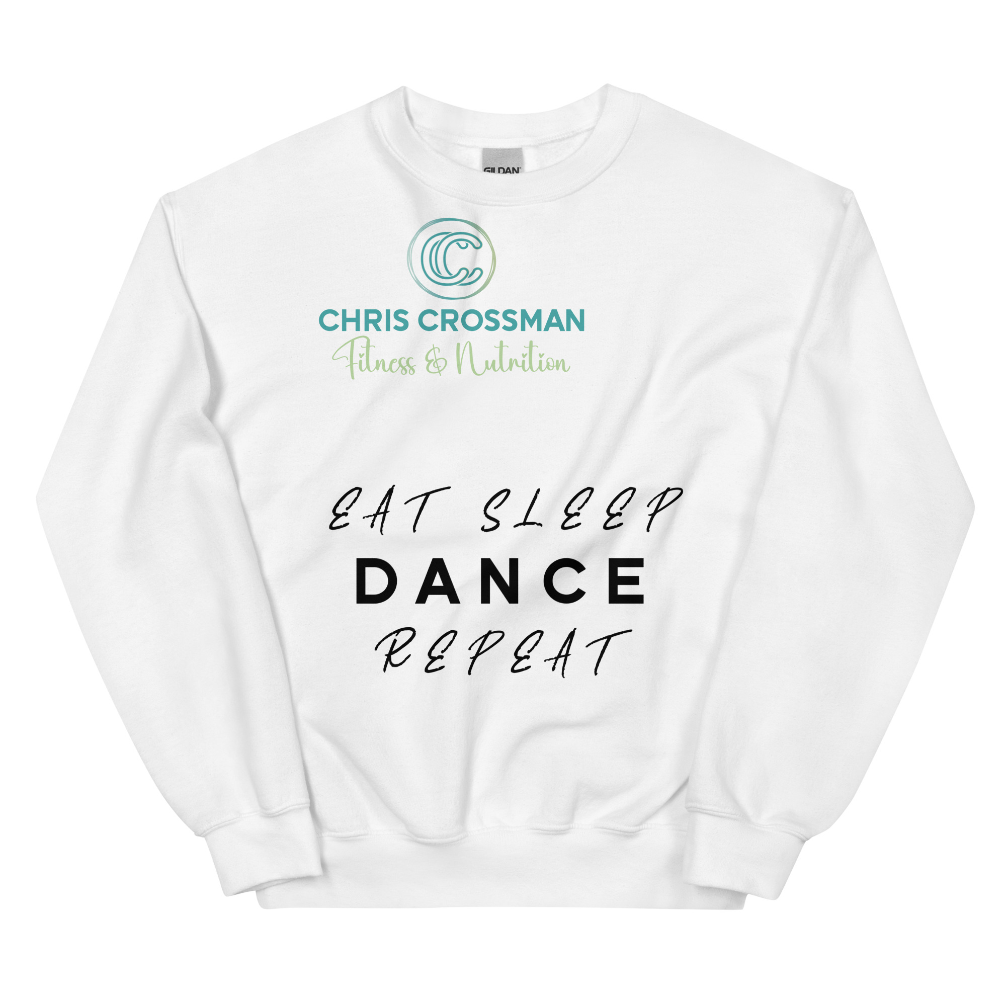 Unisex Sweatshirt Eat Sleep Dance Repeat White